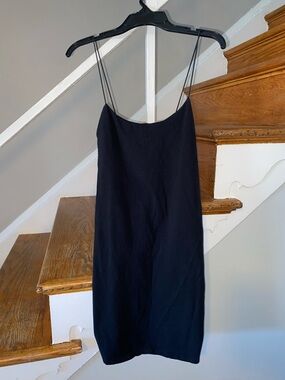 Ambiance Black Slip Dress with Thin Straps